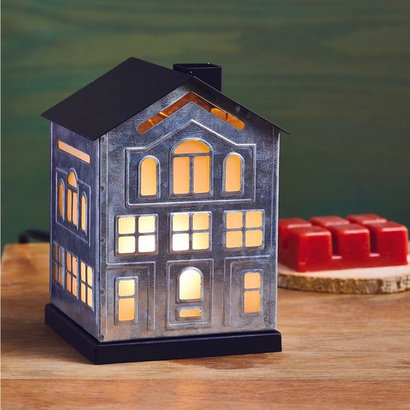 Better Homes And Gardens Other - Galvanized House Wax Warmer Lights Up Gives Warm Glow Metal Silver Full Size